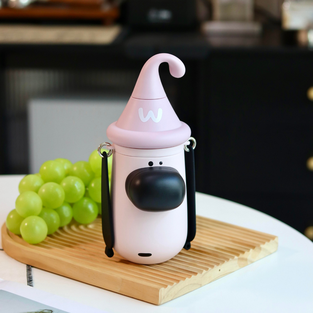 Stainless Steel Water Bottle, Straw & Strap, Gifts for Kids and Young (Puppy)