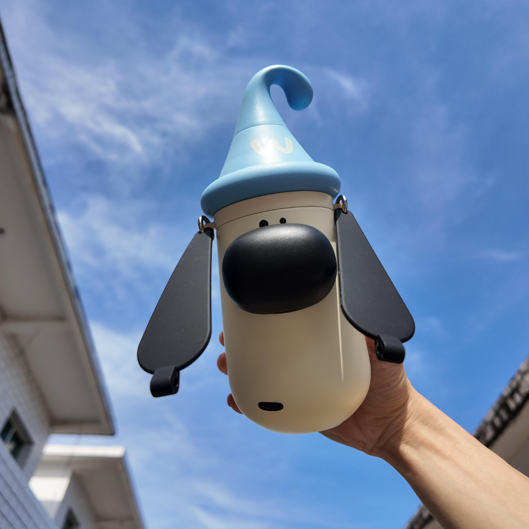 Stainless Steel Water Bottle, Straw & Strap, Gifts for Kids and Young (Puppy)