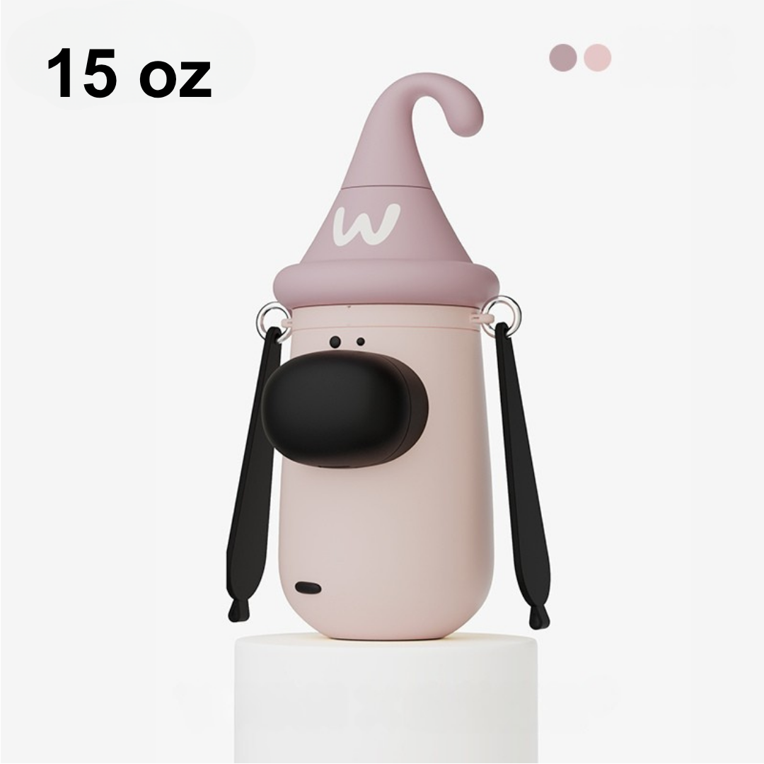 Stainless Steel Water Bottle, Straw & Strap, Gifts for Kids and Young (Puppy)