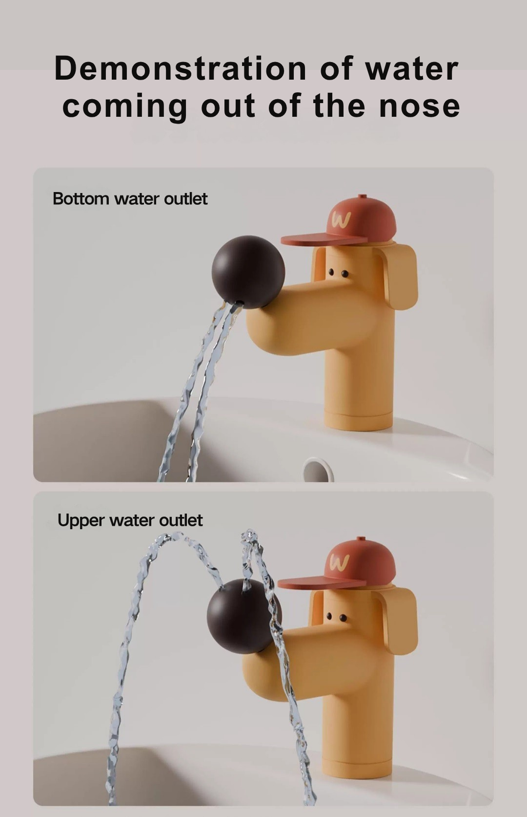 2025 Designer Original Yellow Bathroom Faucet  Puppy Shape Vanity Faucet